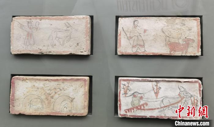 圖為嘉峪關(guān)長(zhǎng)城博物館館藏文物魏晉墓彩繪畫(huà)像磚中豐富多彩的古代農(nóng)牧業(yè)生產(chǎn)活動(dòng)。(資料圖) 丁思 攝