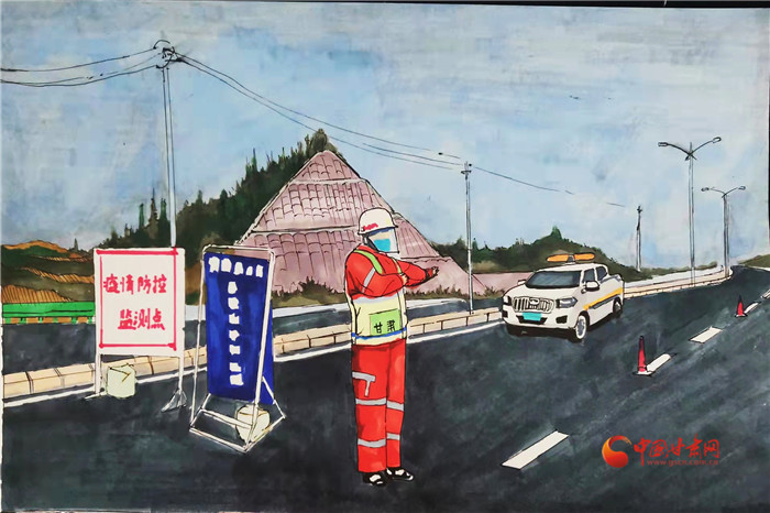 甘肅交通人提筆繪抗疫 每個(gè)熟悉的場(chǎng)景都是奮戰(zhàn)的日子