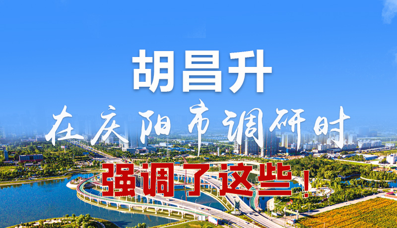 圖解|胡昌升在慶陽市調(diào)研時強調(diào)了這些！