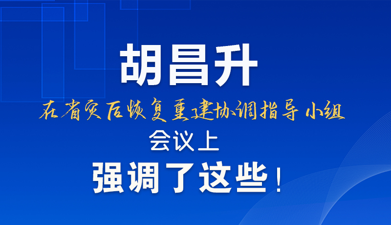 圖解|胡昌升在省災后恢復重建協(xié)調指導小組會議上強調了這些！