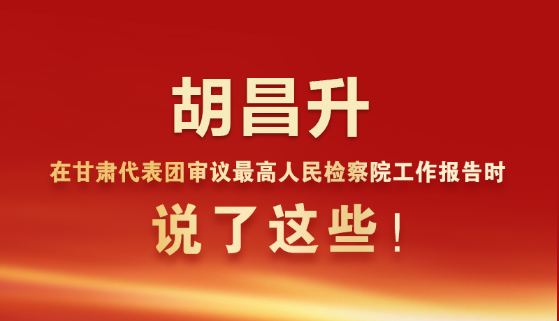 圖解|胡昌升在甘肅代表團(tuán)審議最高人民檢察院工作報(bào)告時(shí)說了這些！